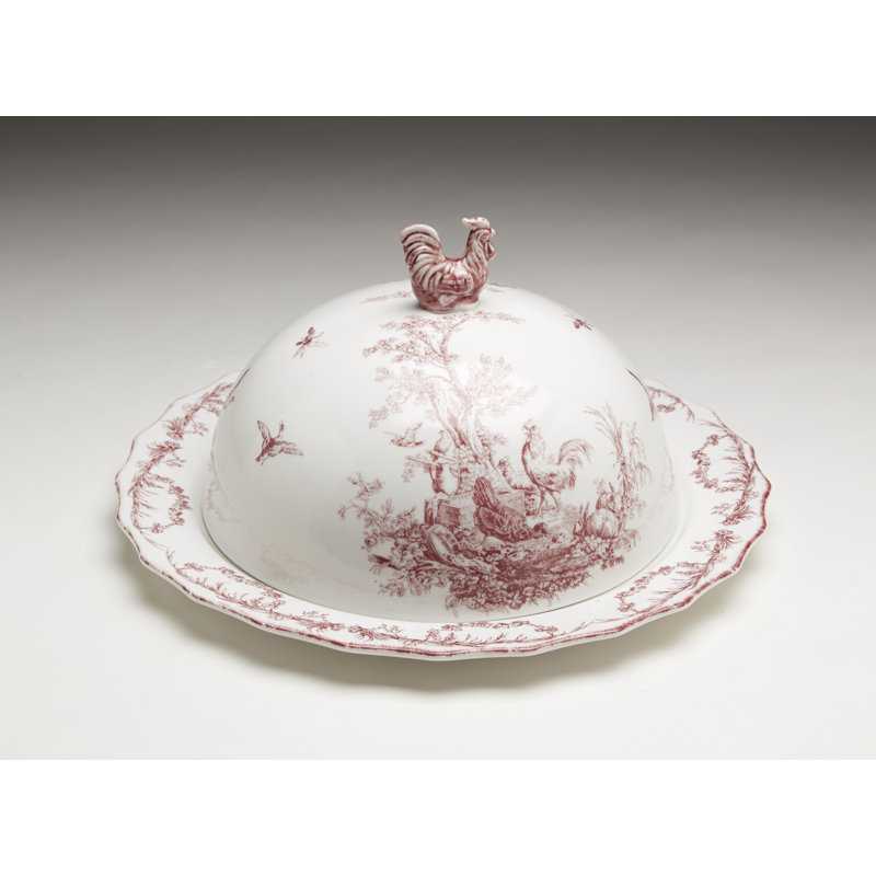 Plateau de service couvert Crawford, Rouge / Blanc
