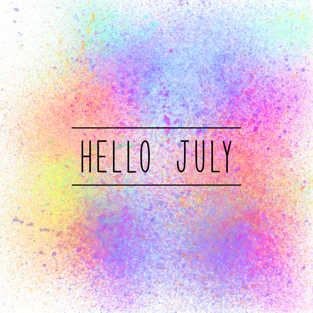 Yasmina Hello July Text von Kreangagirl - Grafik auf Leinwand