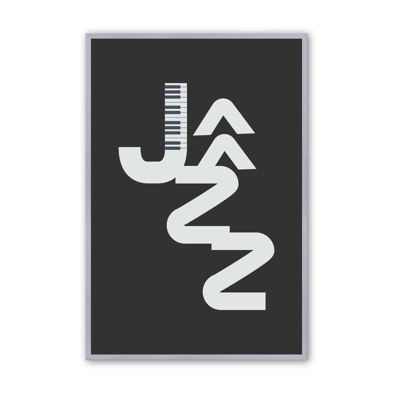 Impression d'affiche Jazz, H 37,25 po x l 25,25 po, Chrome poli