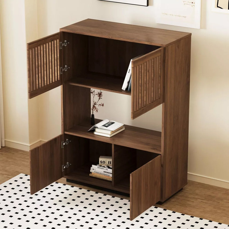 Armoire de rangement 34,84 "avec rangement à quatre portes pour le salon