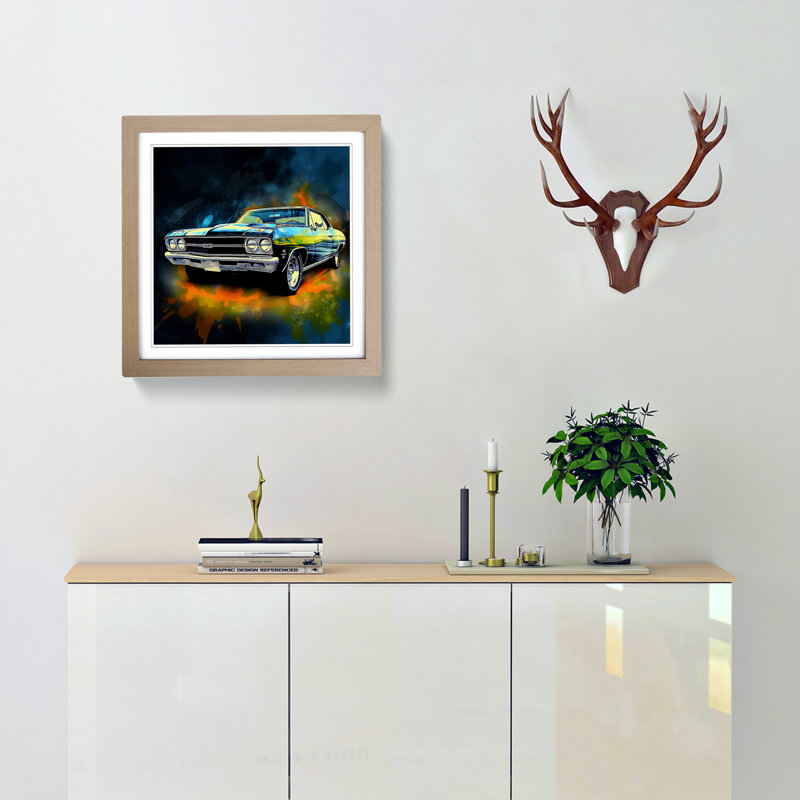 Single Picture Frame Print on Wood, Oak