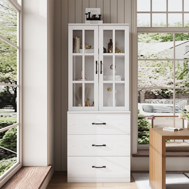 71"H X 157"W Bookcase With Glass Doors,Modular Modular Book Cabinet