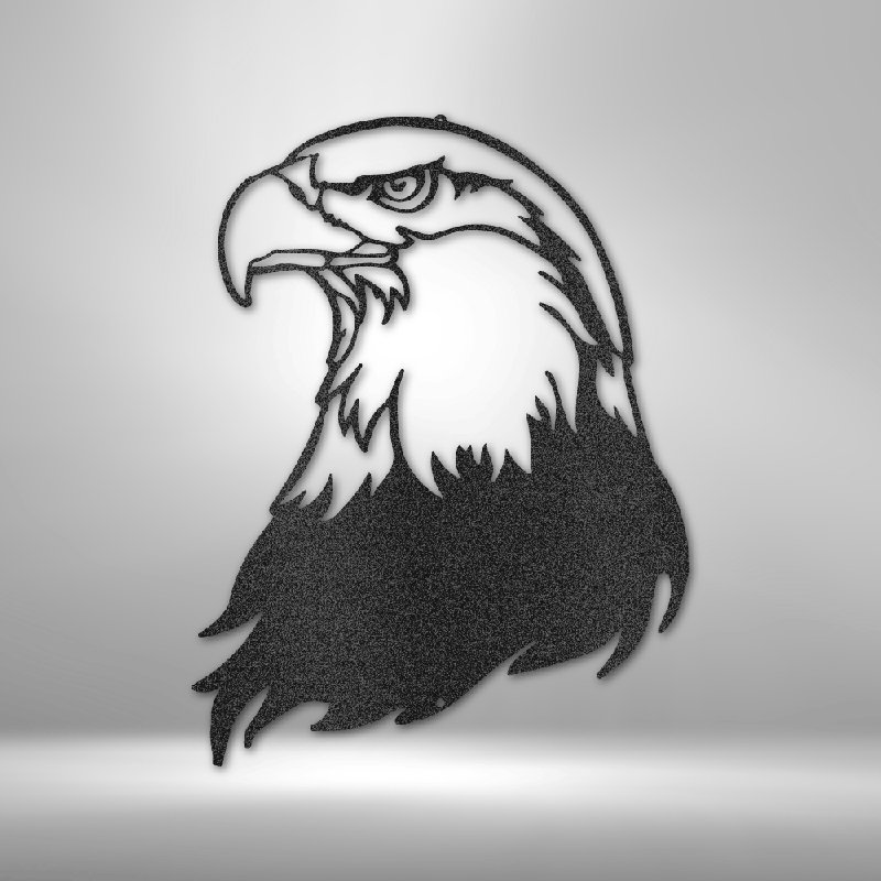Aigle à tête blanche, décoration murale en métal thermolaqué découpée au laser pour la maison et le bureau, tailles et couleurs multiples