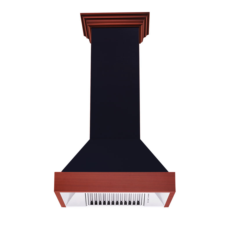 30" 400 CFM Ducted Wall Mount Range Hood, Hand-Hammered Copper, 30" W
