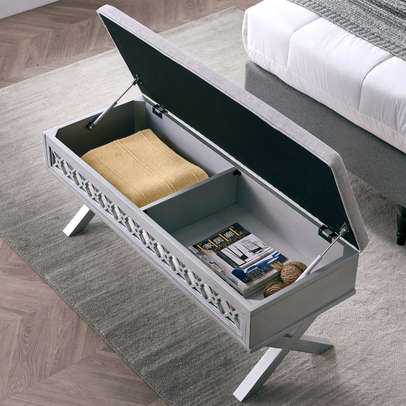 Virgnia Linen Upholstered Storage Bench