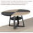 47.2" Round Farmhouse Dining Table Seats 4-6, Wood Top with 2-Tier Storage Shelf & X-Shaped Metal Base for Dining Room Living Room Apartment-2037234758