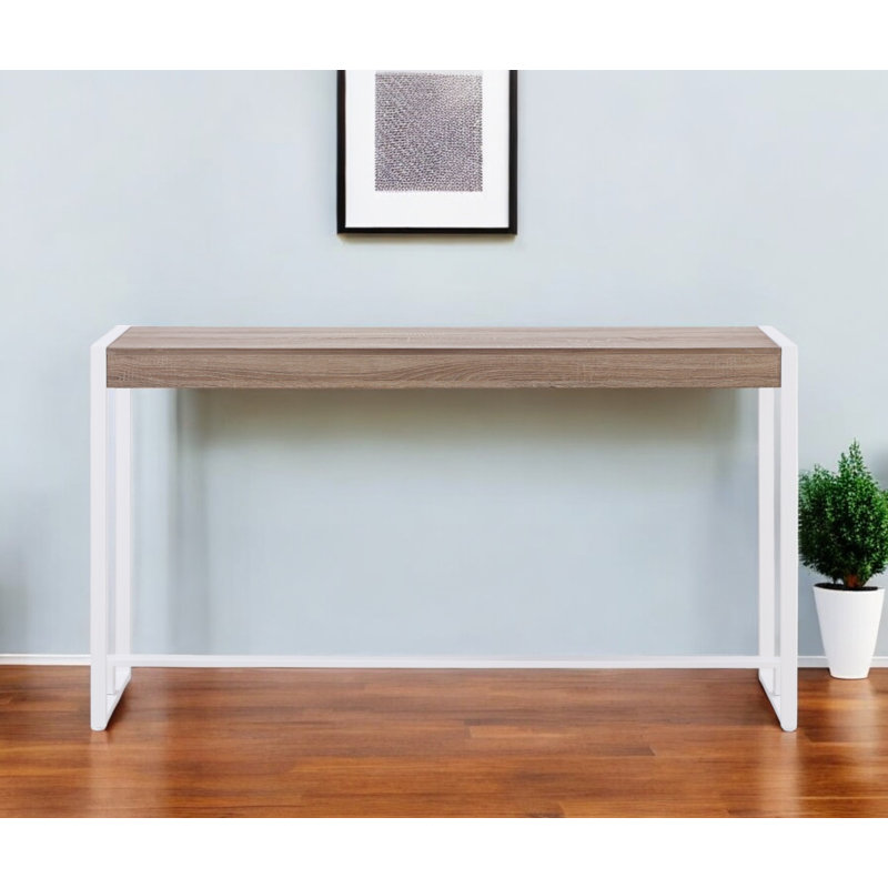 Danille 54'' Console Table, White/Mocha Gray