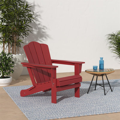 Light Pink Folding Chair - HDPE Wood Texture Patio Adirondack