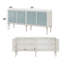 Console avec design exclusif, portes en verre à motifs, fonction d'ouverture tactile et pied orné