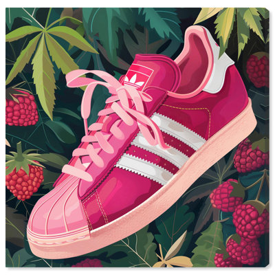 Raspberry Sneaker Canvas Sneaker Art Print by Art Remedy