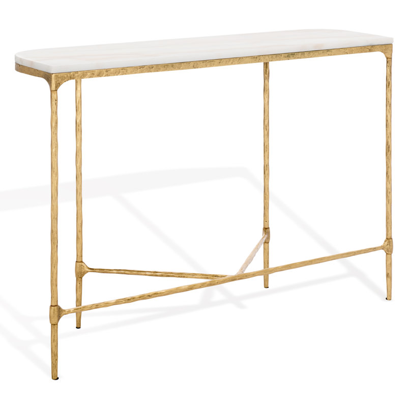 Janowsky Metal Console Table, White