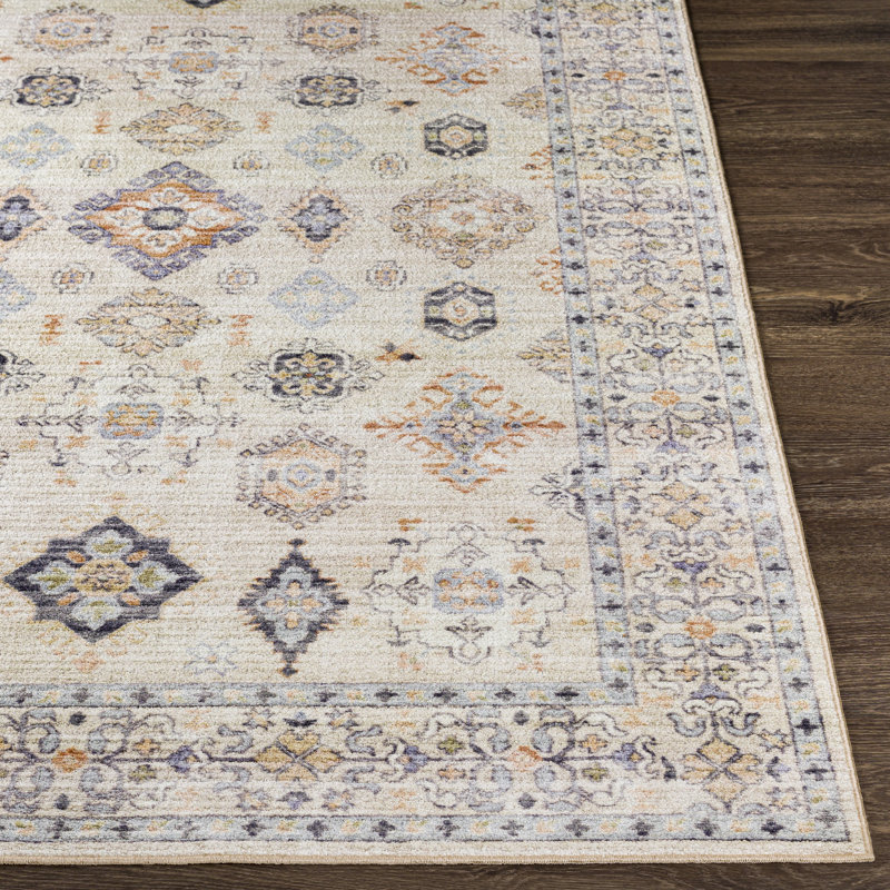 Park Forest Beige and Gray Washable Traditional Area Rug