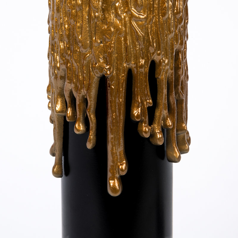 Melted Candle Cylinder Base Table Lamp, Brass