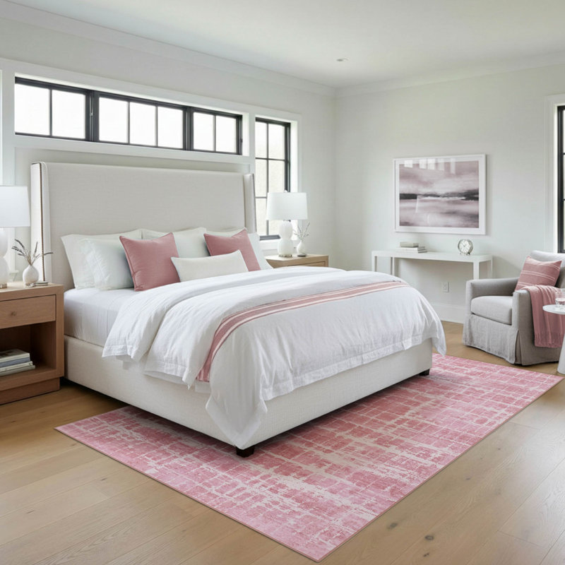Dream Mink Theo Printed Rugs, 5'3" x 7'5", Pink