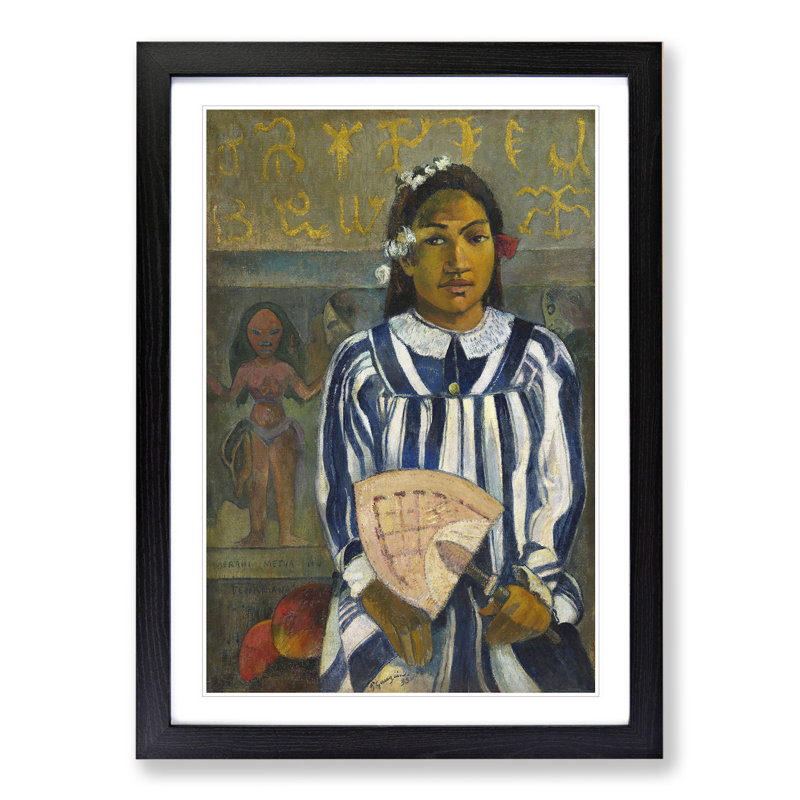 Tehamana by Paul Gauguin - Picture Frame Painting, 65cm H x 48cm W x 2cm D, Black