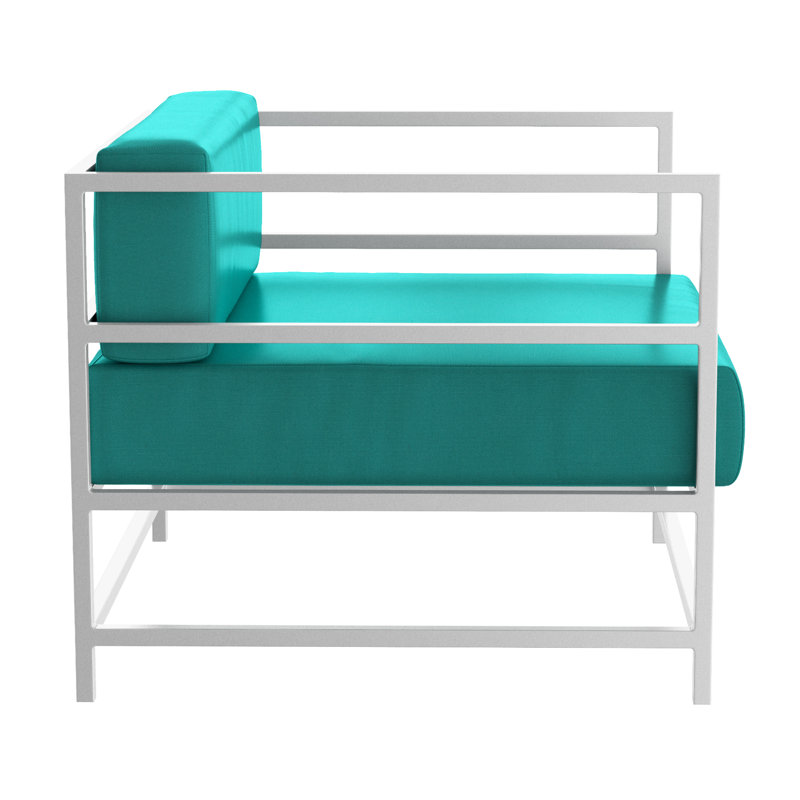 Fauteuil club Delano, non, Toile Aruba Sunbrella®, Blanc Tex