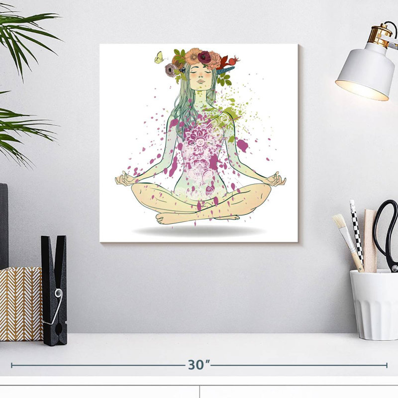 «Kerrick Floral Girl» méditant, H 16 po x l 16 po