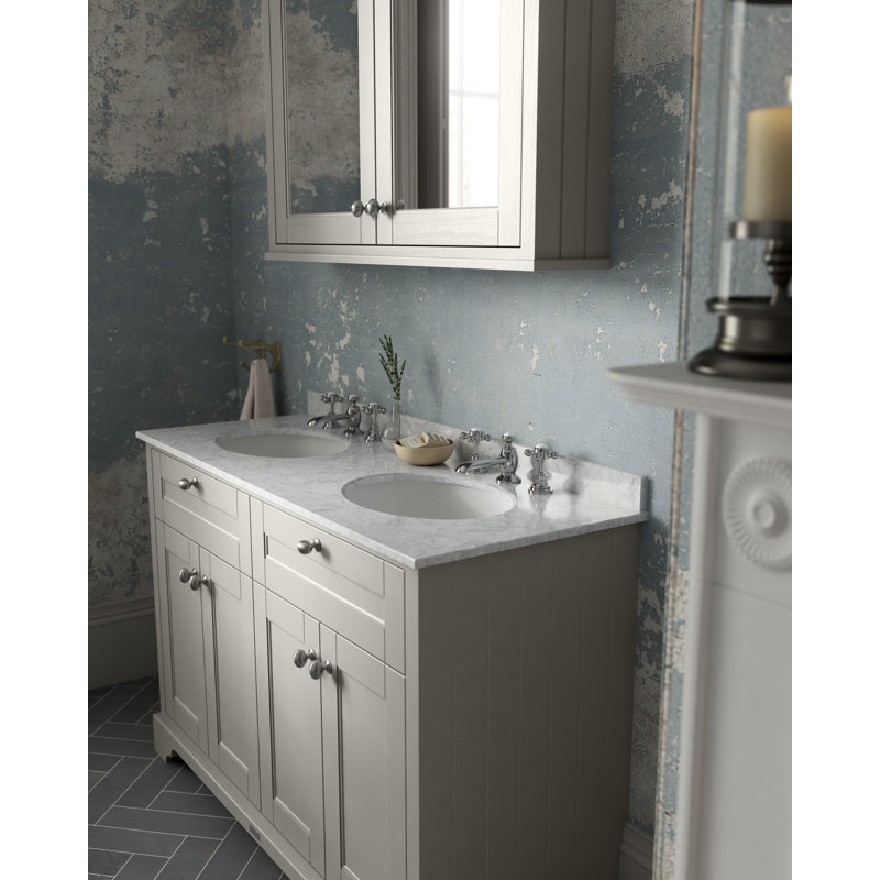 Old London 1200mm Free-Standing Double Vanity Unit, Gray, Timeless Sand