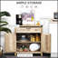 Buffet Farmhouse avec porte de grange, décor en bois pour beaucoup de rangement et charme rustique