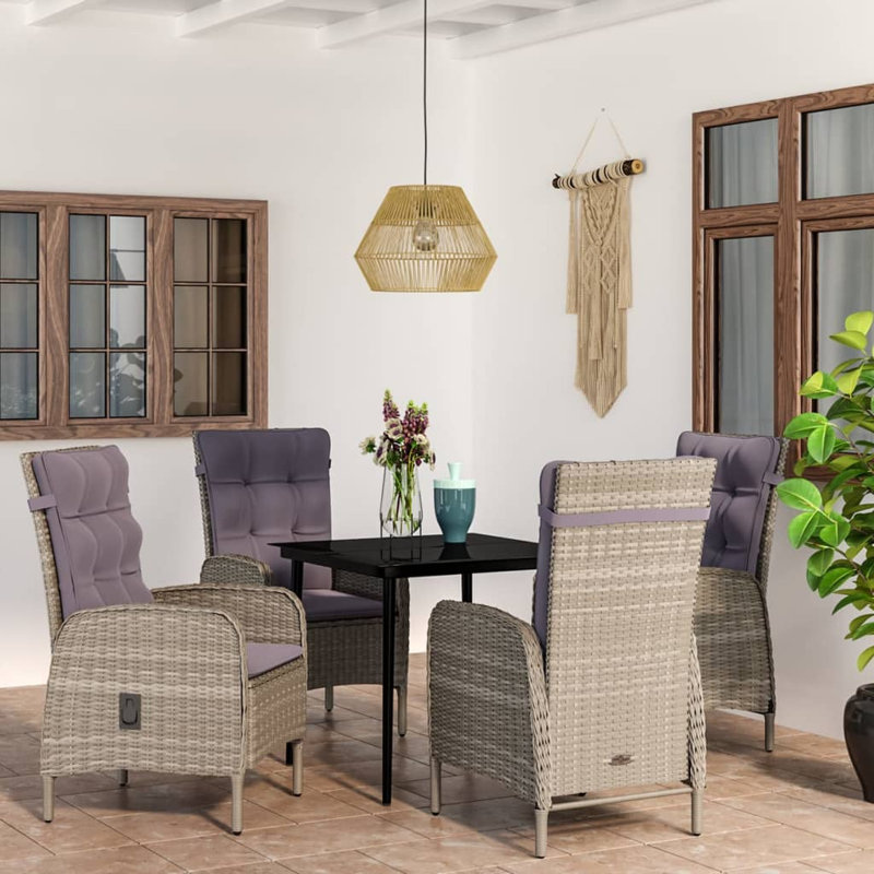 Ensemble bistro 2 personnes Caitlyn-Rose, Gris, 4, H 29,1 po x l 31,5 po x P 31,5 po