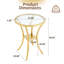 Table de bar en acier inoxydable avec plateau en verre trempé et base plaquée or-134005700