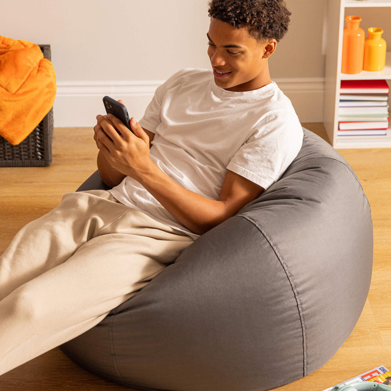 Kingston Water-Resistant Classic Bean Bag, Dark Grey