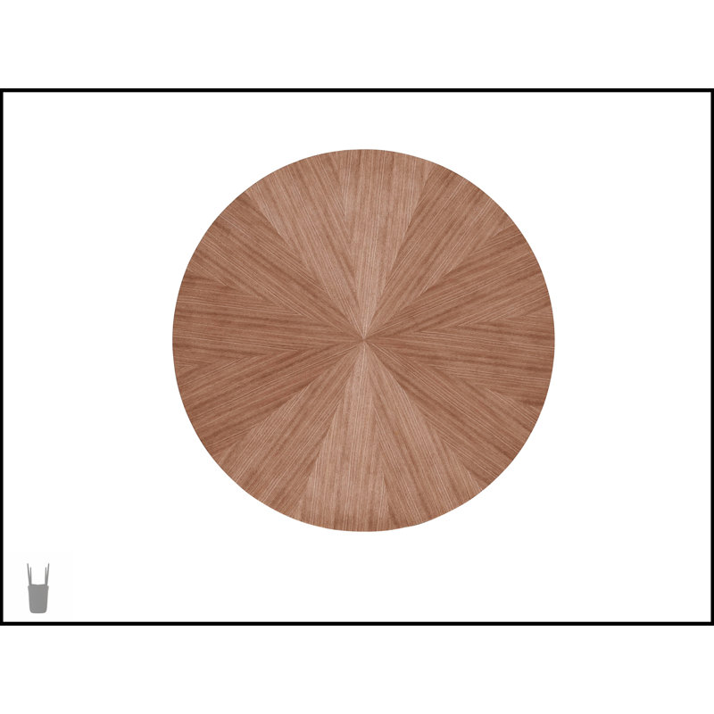 Table de salle à manger 5 pièces ronde en noyer avec chaises en velours côtelé mauve foncé Seda, parfaite pour une salle à manger confortable