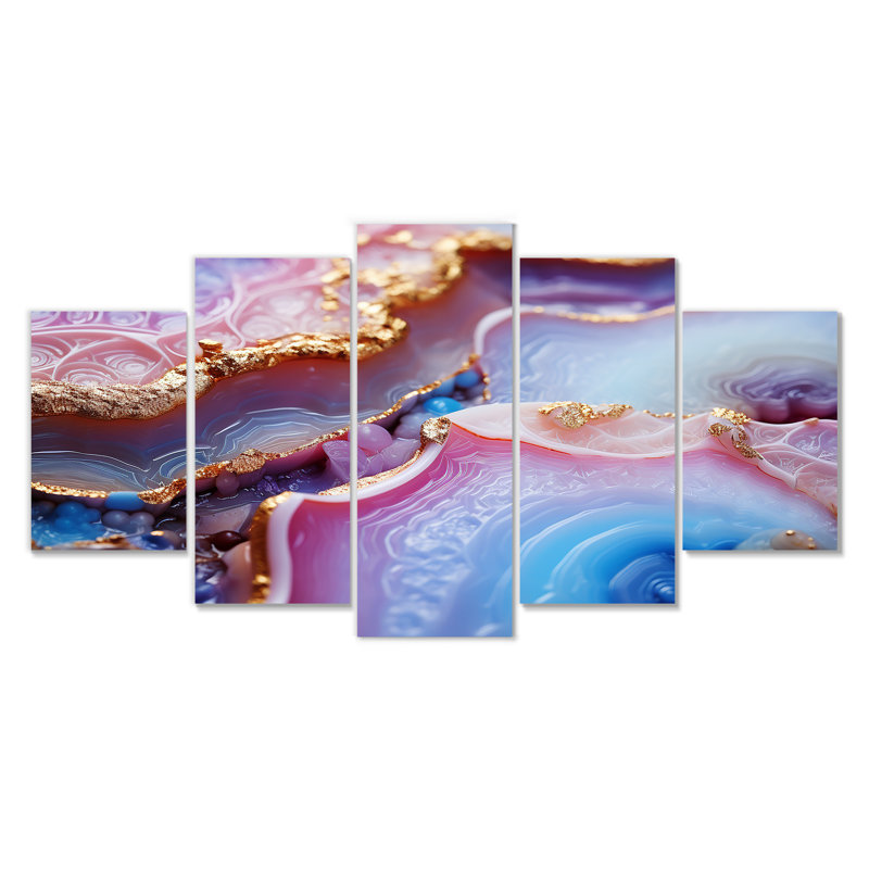 Meda - Marbre, décoration murale 5 pièces, H 32 po x l 60 po