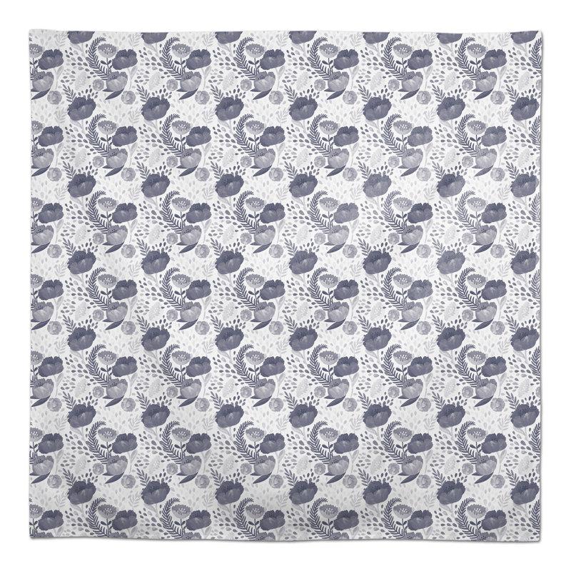 Simple Floral Yellow 2 Tablecloth, Blue