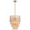 Lustre Corriveau de 21 pouces en or laqué avec verre transparent texturé