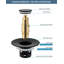 2 Pack All Metal Universal Bathroom Sink Stopper for 1.0-1.8" Drain Hole, Anti Clogging Drain Filter-97824112