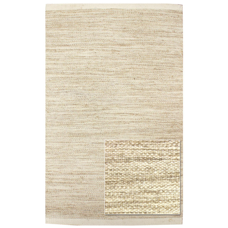 Wool Area Rug in Ivory, Rectangle 6' x 8'6"