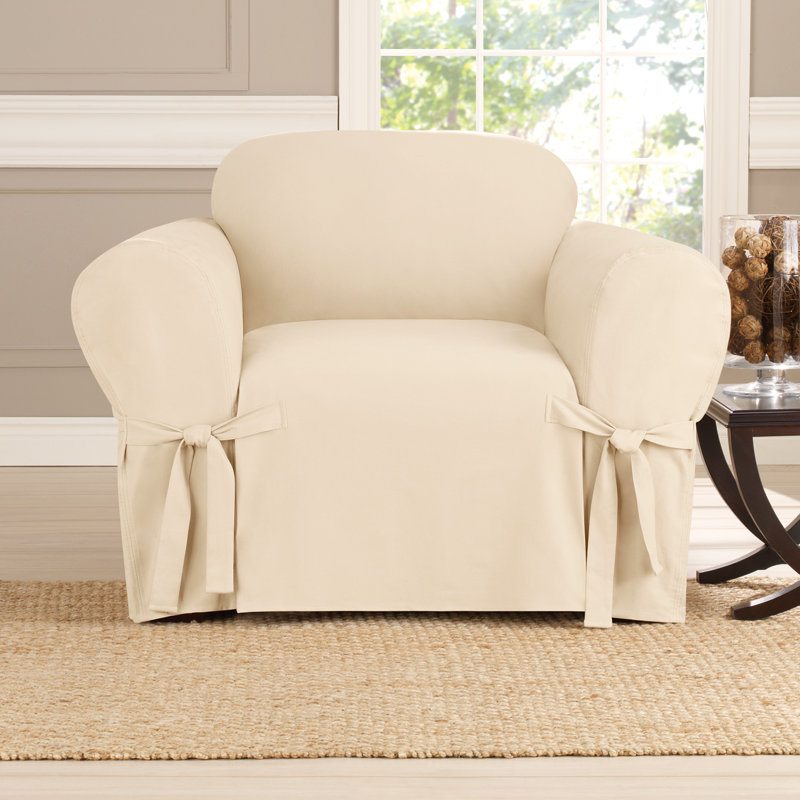 Khaki Heavyweight Cotton Duck 32"x40"x43" Armchair Slipcover