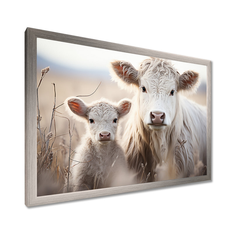 Bétail, famille douce I - Impression, H 34 po x l 44 po x P 1,5 po, Cadre simple argenté