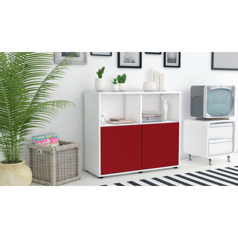 Raleigh 92cm Sideboard, White/Red