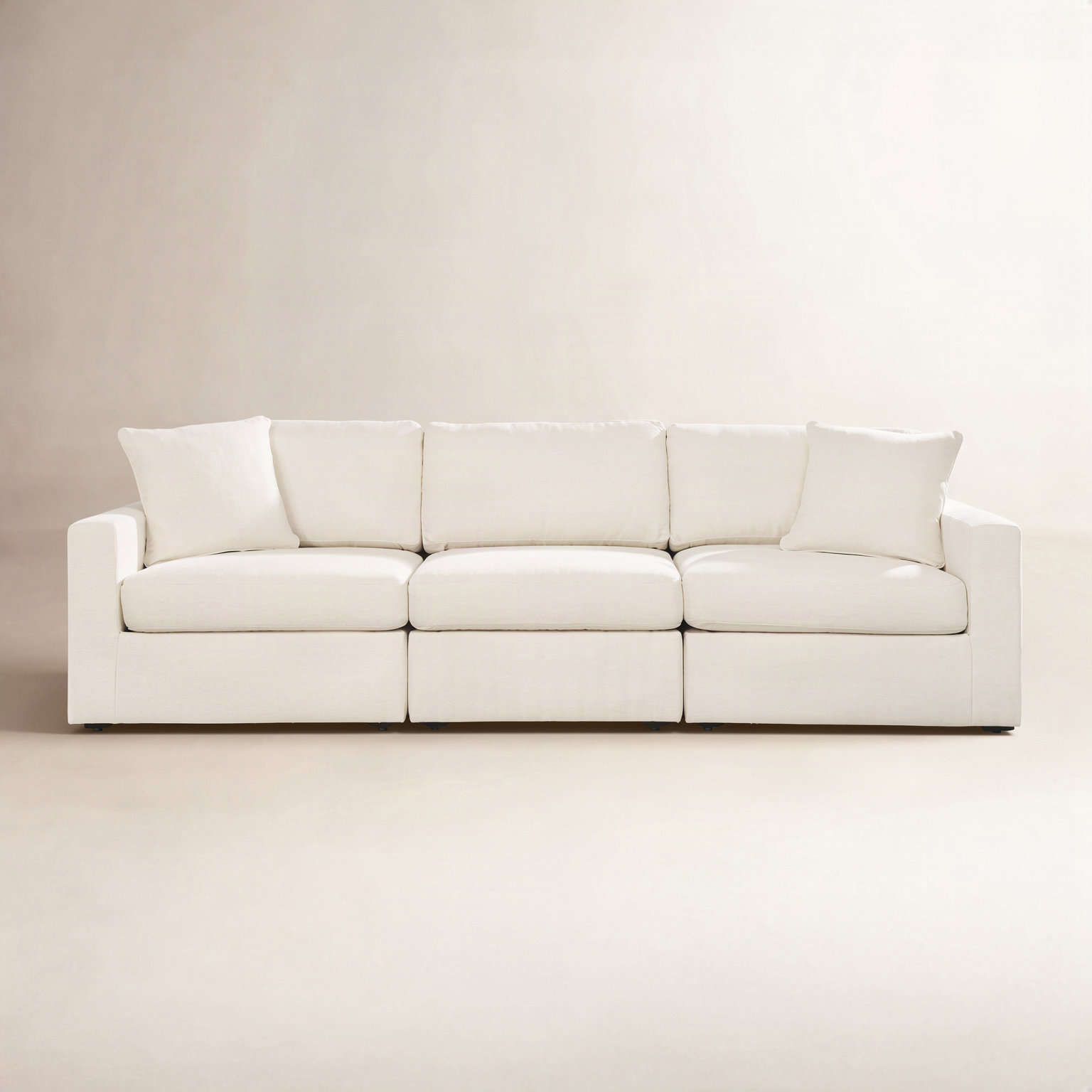 Chesham Modular Sofa, White, 36" H x 108" W x 37"D, 3