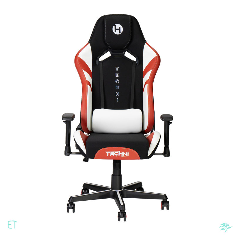 Fauteuil de jeu Techni Sport, Argent argent, Noir / Rouge