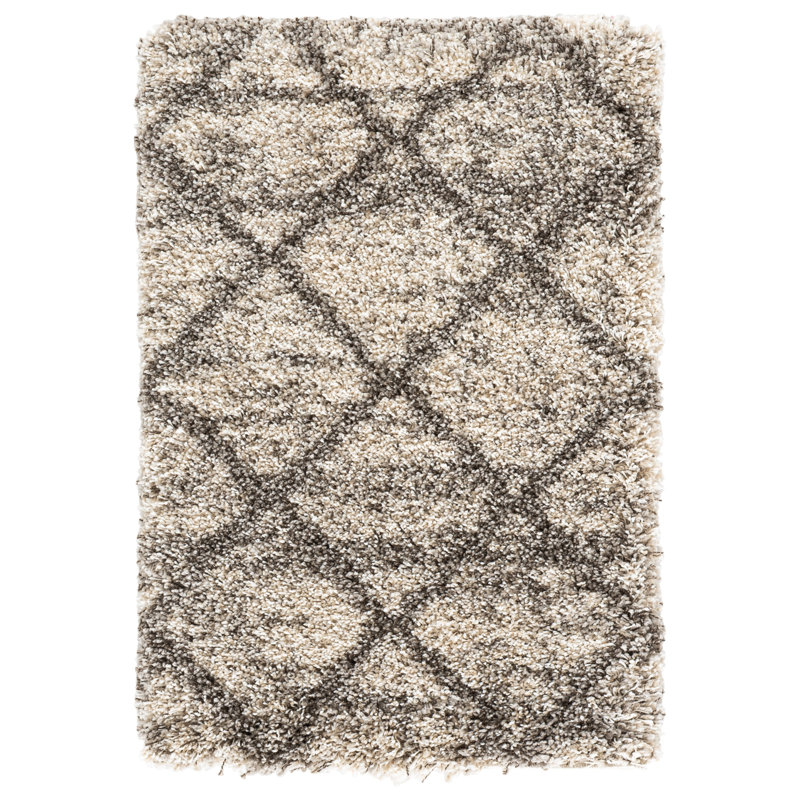 Cotswald Performance geometric rug, Rectangle 2 pi x 3 pi, Beige/gris
