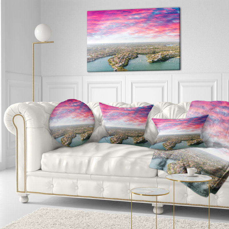 Coussin lombaire en nuage rouge sydney cityscape