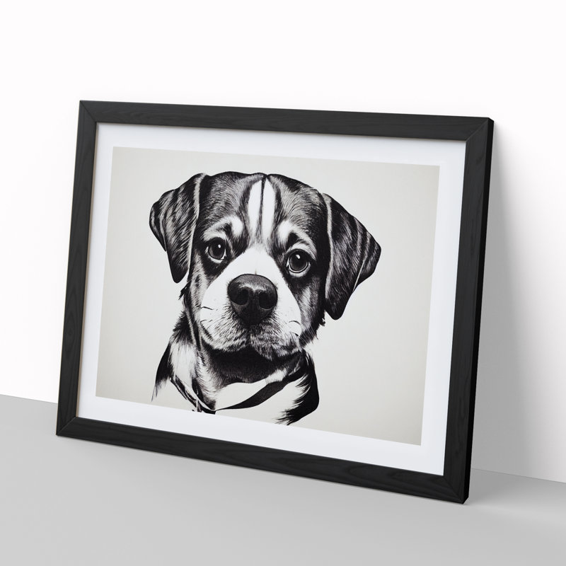 Dog Vol.9 - Single Picture Frame Print, Black, 46cm H x 64cm W