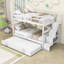 Lit superposé en bois, lit superposé simple au-dessus d'un lit simple avec lit gigogne et escalier-1372265771