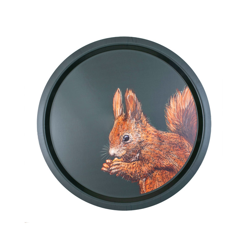 Solid Wood Decorative Tray, Squirrel