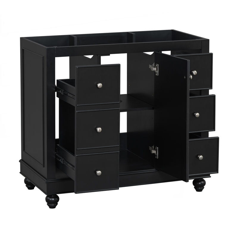 Meuble-lavabo noir 36 po (lavabo non inclus)