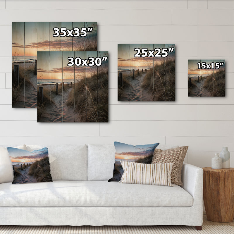 Reproduction sur bois de Woulram Tranquility Path To Dune Beach VII, H 35 po x l 35 po x P 0,78 po