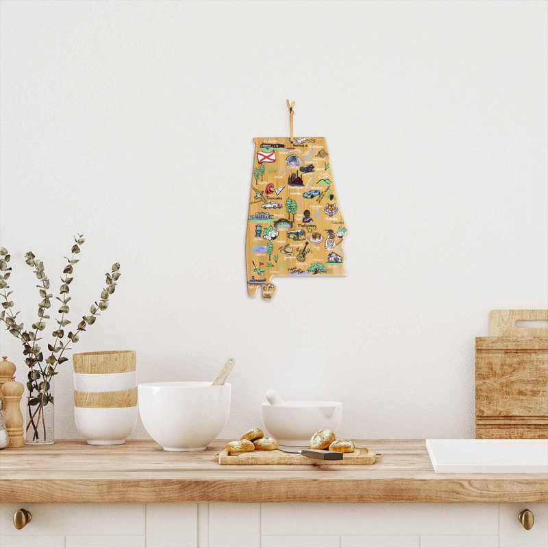 Alabama Cutting & Serving Board with Artwork by Fish Kiss