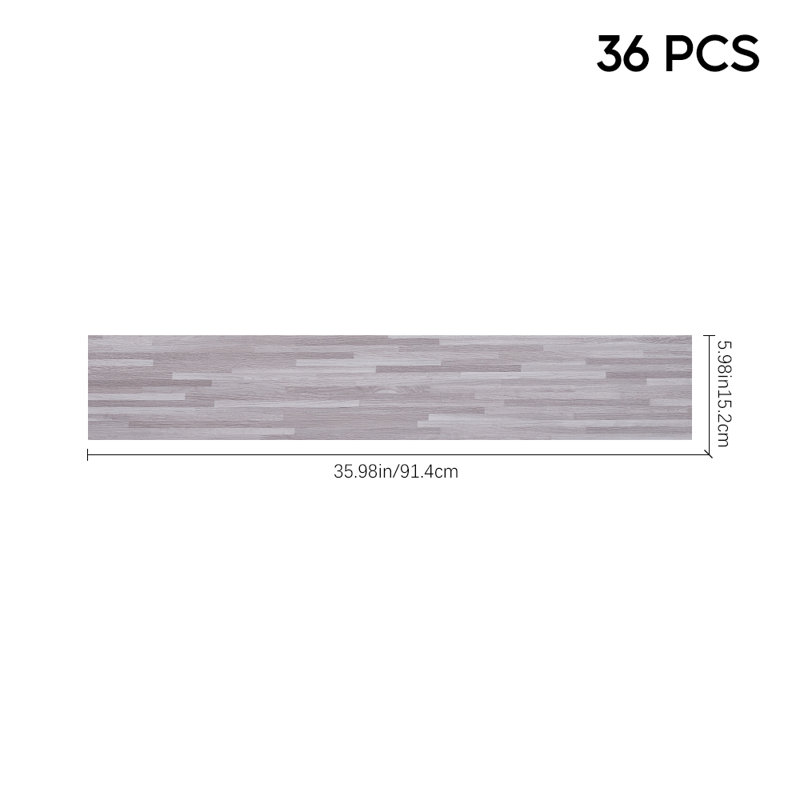 15.2cm W x 91.5cm L x 0.2cm Laminate Flooring