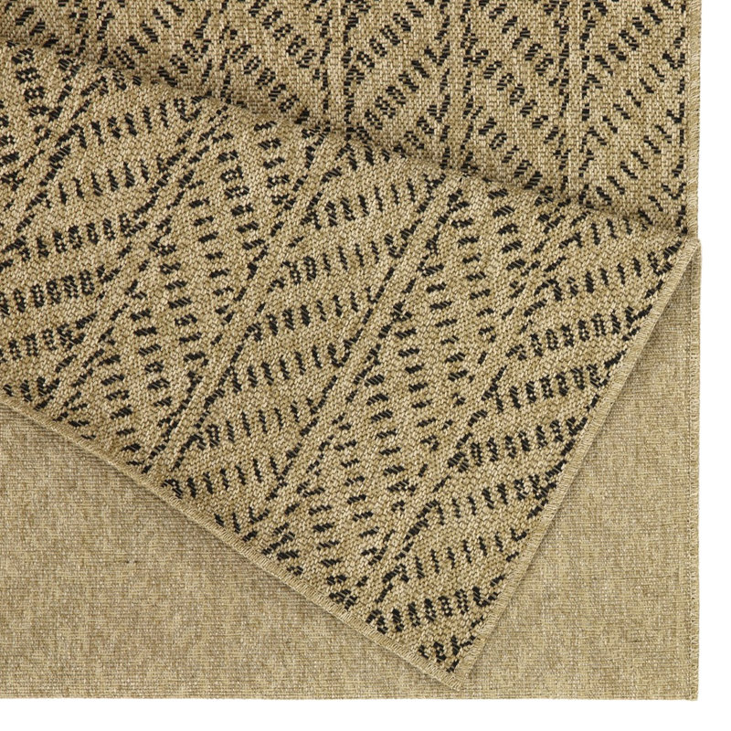 Eye-Catching Area Floor Rug For Office - 5.3 Ft. X 7.3 Natural+Black Polypropylene Stain Indoor/Outdoor Natural Black
