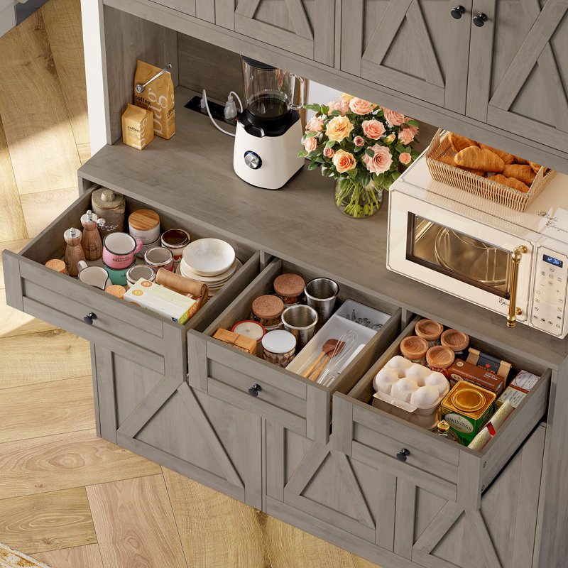 Armoire de rangement pour cuisine Straun, Gris délavé