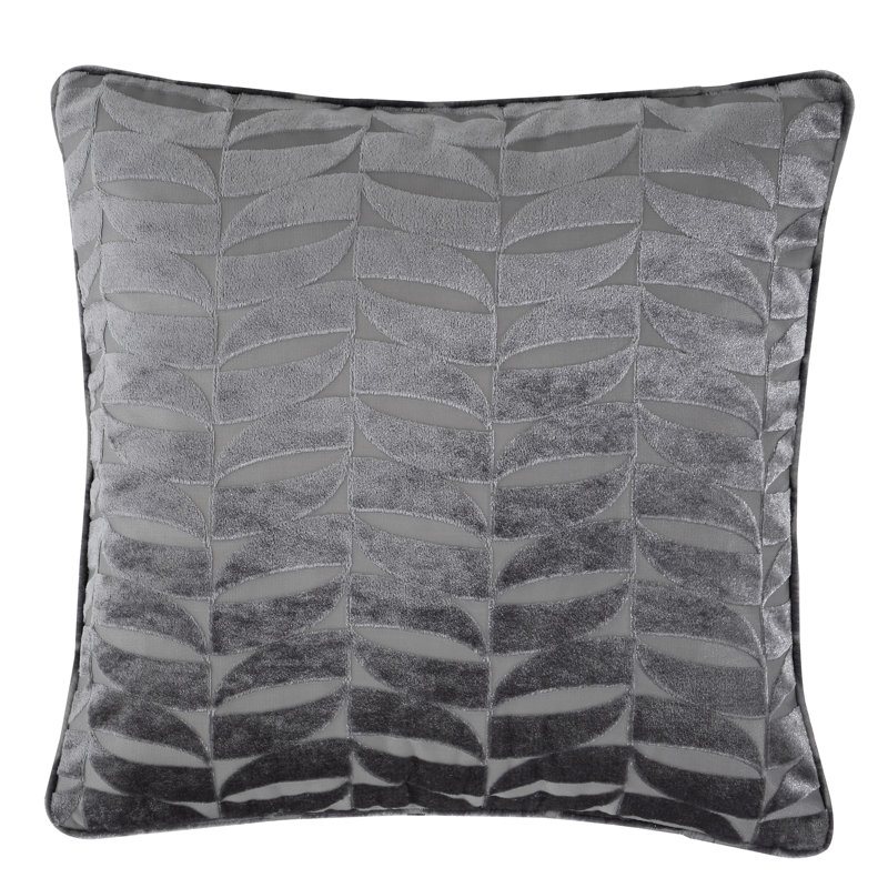 Kendal Geometric Square Cushion, Charcoal Grey, Polyester
