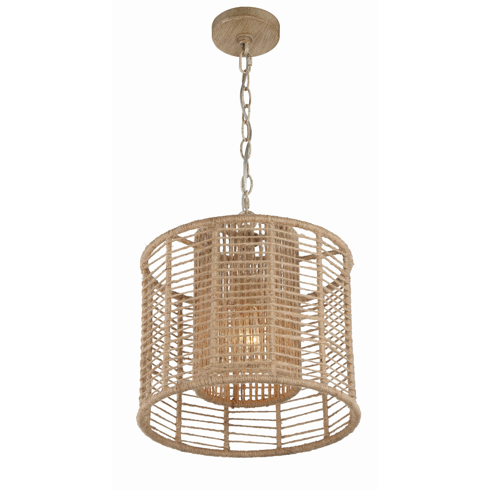 Karlie 1 - Light Drum Pendant, Burnished Silver